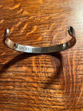 Silver Inspirational Cuff Bracelet — Uplift • Empower • Validate